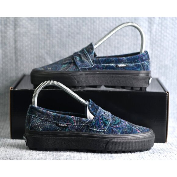 New! Size: 4.5 Men/6 Women | VANS Style 53 Velvet Shoes Paisley | Blue Color - Picture 7 of 14